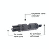 A5701 2 PCS 40mm Black French Tubeless Valve Core with Black Disassembly Tool for Road Bike