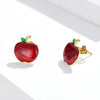 S925 Sterling Silver Christmas Apple Ear Studs Women Earrings