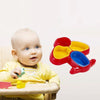 Baby Tableware Plastic Airplane Shape Divided Meal Bowl(Red)