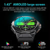 K62 1.43 Inch Waterproof Bluetooth Call Weather Music Smart Sports Watch, Color: Silver Steel