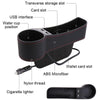 Car Multi-functional Co-pilot Seat Console PU Leather Box Cigarette Lighter Charging Pocket Cup Holder Seat Gap Side Storage Box(Coffee)