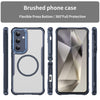 For Samsung Galaxy S24 5G Carbon Fiber Texture MagSafe Translucent Phone Case(Blue)