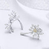 S925 Sterling Silver Earrings White Dandelion Love Platinum Plated Women Earrings