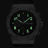 BAOGELA 1805 Sports Quartz Men Watch Luminous Silicone Watch(Silver Shell Black Surface)