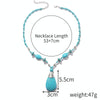 2pcs/set Necklace + Earrings Natural Turquoise Accessories Ladies Jewelry