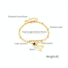 OPK GZ192 Simple Delicate Tassel Butterfly Flower Double Layers Stainless Steel Anklets(Gold)