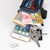 Multi-functional Universal Double Layer Zipper Letter Sport Arm Case Phone Bag with Earphone Hole for 6.6 Inch or Below Smartphones(Blue)