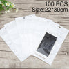 100 PCS 22cm x 30cm Hang Hole Clear Front White Pearl Jewelry Zip Lock Packaging Bag, Custom Printing and Size are welcome