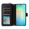 For Samsung Galaxy A06 Nine-card Slots Zipper Wallet Bag Leather Phone Case(Black)