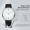 YAZOLE 506 Simple Large Scale Dial Men Business Quartz Watch(Silver Shell White Tray Black Belt)