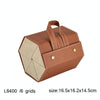 Multifunctional Jewelry Glasses Storage Box Small Grain PU Leather Handmade Glasses Case,Model: L6400 (Brown)