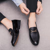 British Style Pointed Shoes Versatile Casual Shoes Slip-on Men Shoes, Size:44(Black)