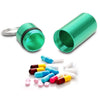 10pcs Portable Sealed Waterproof Aluminum Alloy First Aid Pill Bottle with Keychain(Green)