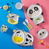 Bamboo Fiber Children Tableware Set Household Cute Cartoon Baby Food Supplement Plate Set(040 Giraffe)
