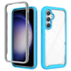 For Samsung Galaxy S23 FE 5G Starry Sky Solid Color Shockproof TPU Clear PC Phone Case(Sky Blue)