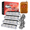 4 in 1 Car 16LEDs Grille Flash Lights Warning Lights with Wireless Remote Control(White Yellow)