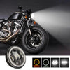 EagleVision DC9-30V 35W 6000K 4000LM 5.75 inch Round Motorcycle 6LEDs Headlight with Angel Eye for Harley-Davidson
