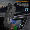For Samsung Galaxy S25 Ultra 5G Metal Ring 360 Degree Rotating Holder PC Hybrid TPU Phone Case(Black)