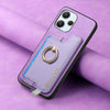 For Redmi K70 / K70 Pro 5G Retro Magsafe Cross Leather Ring Holder Card Bag Phone Case(Purple)