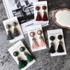 Women Fashion Vintage Velvet Ball Fringed Drop Earring(Green)
