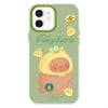 For iPhone 11 Skin Feeling Jelly TPU Hybrid PC Phone Case(Pineapple Capybara Green)