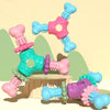 Blue Petal Dog Chew Toy - Triangular Teething Stick for Oral Hygiene
