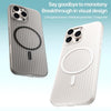 For iPhone 13 PC Corrugated MagSafe Phone Case(White)