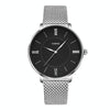 YAZOLE 530 Simple Roman Numeral Dial Couple Watch Mesh Strap Watch(Small Black Tray)