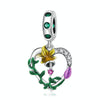 S925 Sterling Silver Heart Flower Pendant DIY Bracelet Necklace Accessories