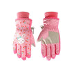 Cartoon Bow Rabbit Pattern Children Ski Gloves Windproof Waterproof Warm Cotton Gloves, Colour: Pink(L)