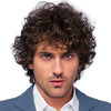 Men Fluffy Short Curly Wig Sets(Black Brown)