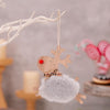 Christmas Tree Wooden Plush Elk Pendant Festival Decorations(Gray)