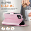 For iPhone 11 AutSpace A11 Side Buckle MagSafe Magnetic RFID Phone Leather Case(Rose Gold)