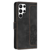 For Samsung Galaxy S22 Ultra 5G Tulips Embossed Leather Phone Case with Lanyard(Black)