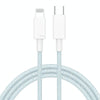27W PD USB-C / Type-C to 8 Pin Fast Charging Braided Data Cable, Cable Length: 1m(Blue)