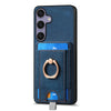 For Samsung Galaxy S25+ 5G Retro Splitable Magnetic Card Bag Leather Phone Case(Blue)