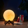 YouOKLight YK2302 15cm Touch Control 3D Print Moon Lamp, USB Charging 16-Color Dimming LED Night Light with Remote Control & Wooden Holder