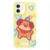 For iPhone 11 Skin Feeling Jelly TPU Hybrid PC Phone Case(Puppy Crayon Drawing Yellow)