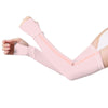1 Pair Sunscreen Ice Silk Sleeves Outdoor Cycling Driving UV Protection Sleeves, Size: S(Pink+Orange)