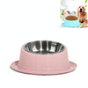 Non-Slip Stainless Steel Pet Bowl, Pink - Cat & Dog Food Bowl