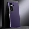 For Samsung Galaxy S25+ 5G Genuine Leather PC Phone Case(Dark Purple)