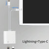 NK-1035 Pro 2 in 1 USB-C / Type-C + 8 Pin Male to RJ45 + 8 Pin Charging Female Interface Adapter