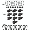 Windproof Canopy Fixed Tent Clip Rope Buckle Set 10 Clips+10 Elastic Ropes+10 Black Buckles