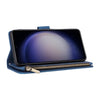 For Samsung Galaxy S25 5G Multifunctional Frosted Zipper Wallet Leather Phone Case(Blue)