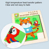 2 PCS Cartoon Animal Double-Sided Klotski Puzzle Children Wooden Toy Early Education Jigsaw Puzzle(Tiger)