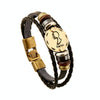 2 PCS Couple Lovers Jewelry Leather Braided Constellation Detail Hand Chain Bracelet, Size: 21*1.2cm
