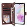 For Samsung Galaxy A26 5G Multifunctional Frosted Zipper Wallet Leather Phone Case(Coffee)