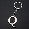 Double-Sided Three-Dimensional Plating Alphabet Keychain, Style: Q