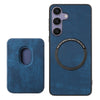 For Samsung Galaxy S25 5G Retro Leather Card Bag Magnetic Phone Case(Blue)