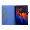 For Samsung Galaxy Tab S8 Ultra Horizontal Flip Fabric Leather Tablet Case with Card Slots & Holder(Blue)